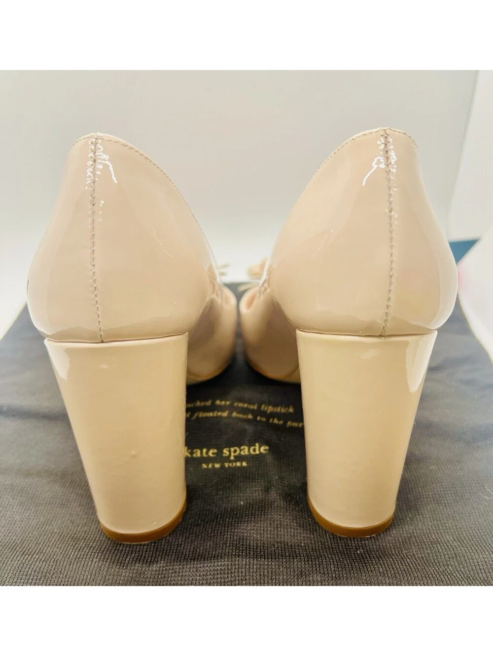 Kate Spade NY Pixanne Too heels 6.5 nude blush patent leather flower NIB